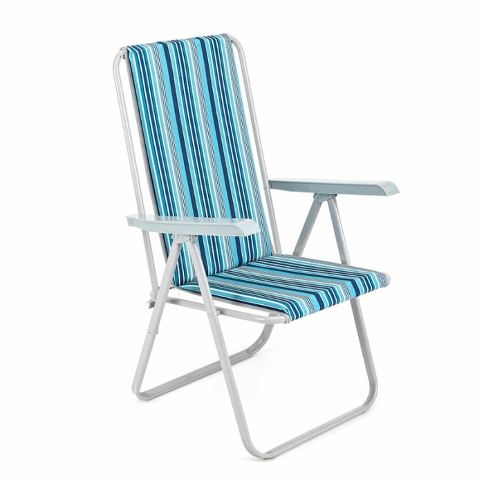 5 Position Durable Adjustable Reclining Outdoor Lounge Folding Portable Camping Chair