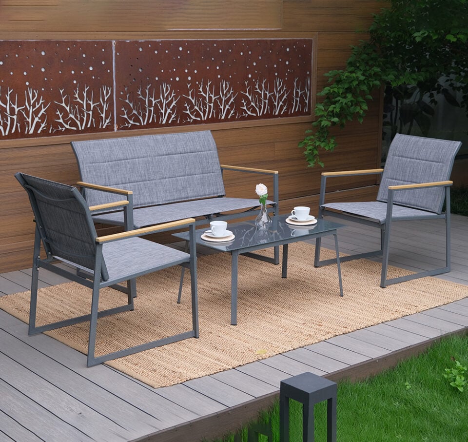 Kd Texitlene Padded Outdoor Dining Set 1008