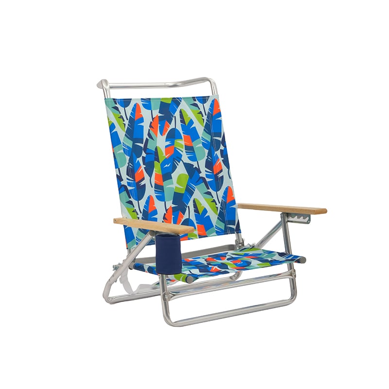 Outdoor Durable Portable Wood Arm Lounge Reclining Folding Beach Chair