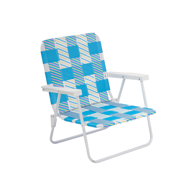 Foldable Beach Web Chair with Steel Frame & Breathable PE Belt