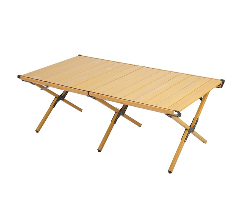 Aluminum X-Frame Rolling Table, Quick Folding, Weatherproof Surface