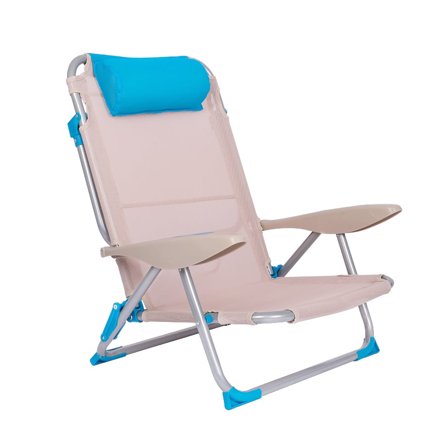 Portable Folding Aluminum Lounge Chair Stripes Backpack Beach Chair