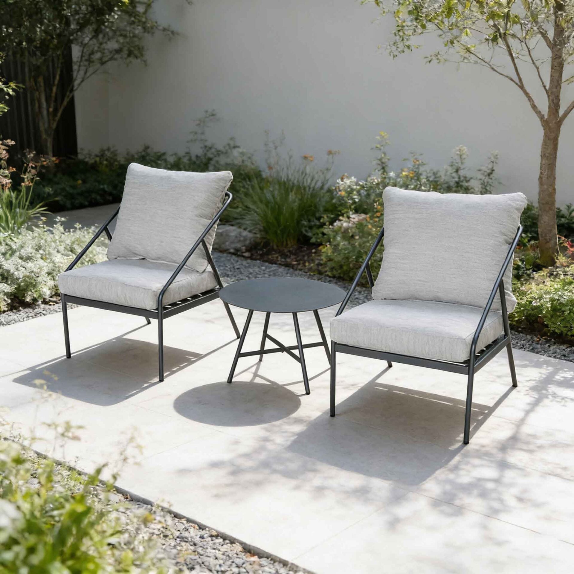 3 Piece Steel Outdoor Bistro Set with Cushions SF2600