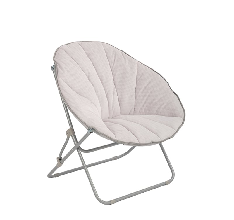 Foldable Water Drop Shape Saucer Chair with Velvet Cover