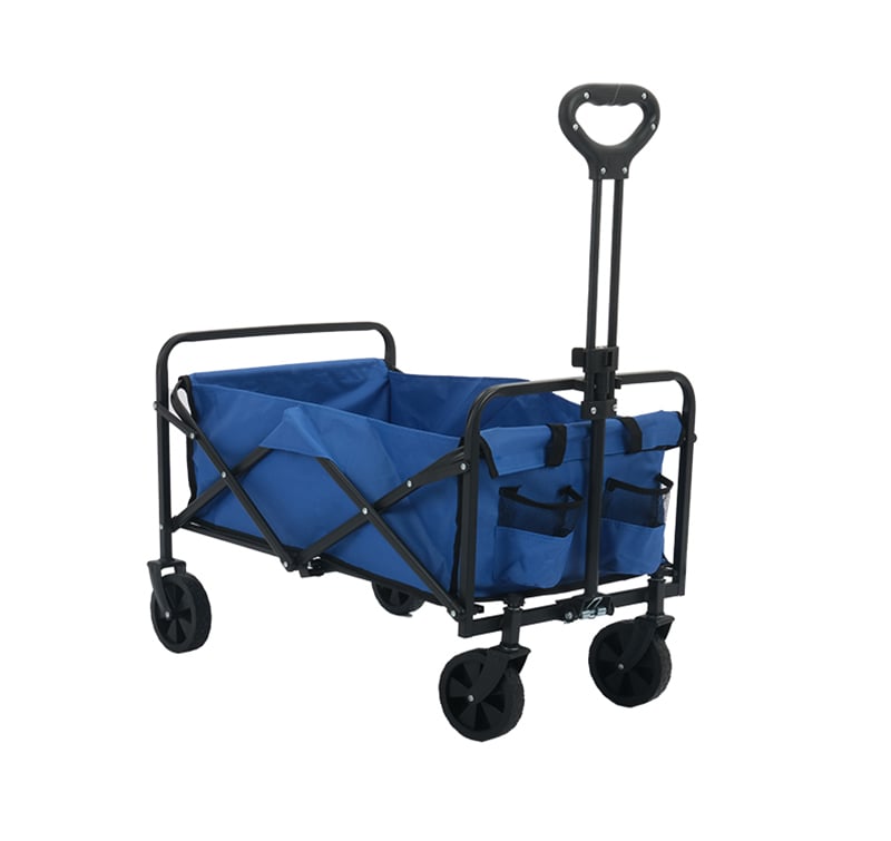 Compact Folding Wagon, 100kg Capacity & Auto-Retract Handle