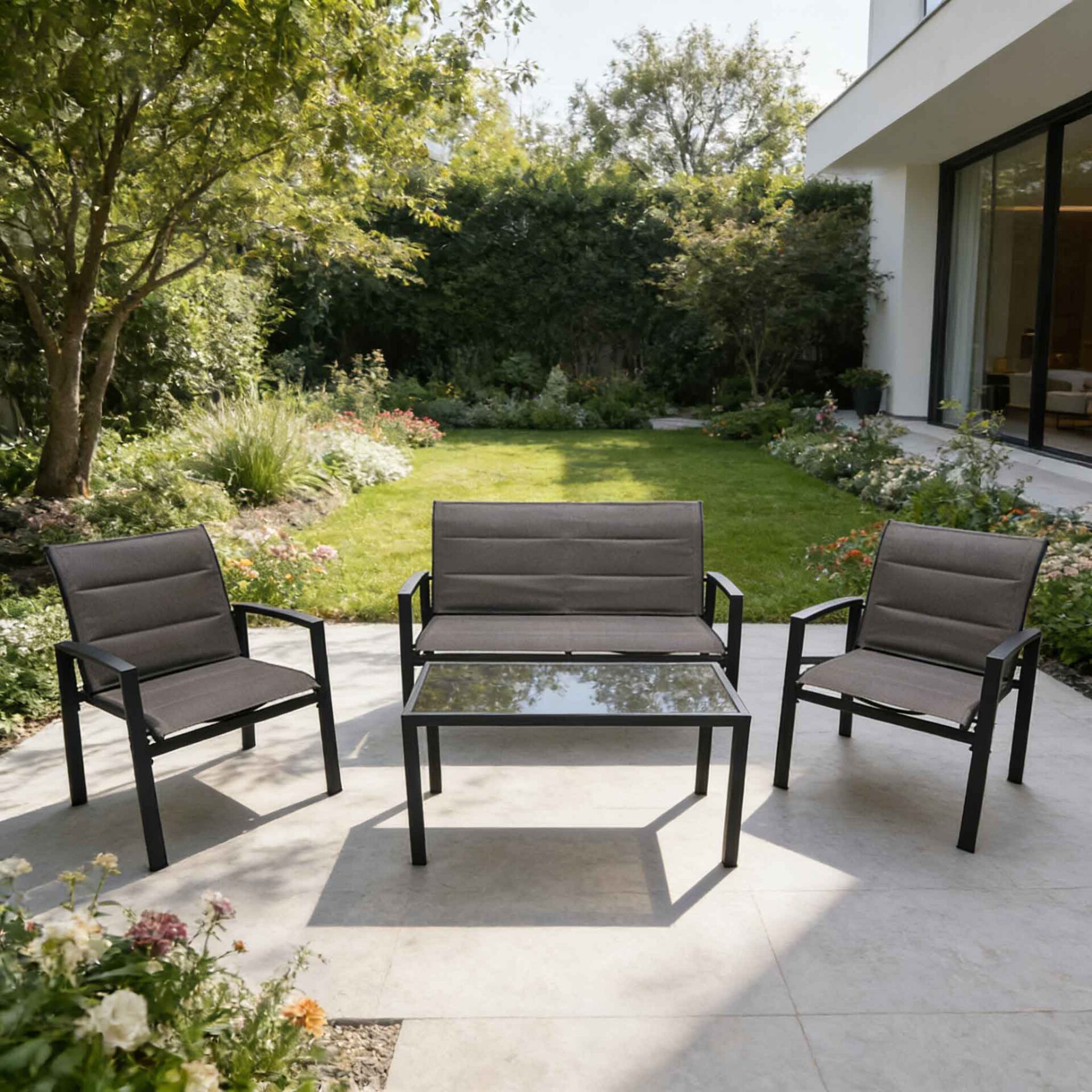 4 PC Conversation Sofa Set with Cushions SF5920