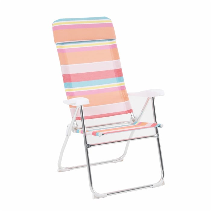 Outdoor Poolside Testlin Folding Low High Seat Adjustable Beach Lounge Chair with Pillow