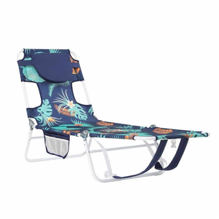 Folding Chaise Lounge Book Chair Bed Outdoor Patio Beach Camping Recliner W/Hole for Face Pool