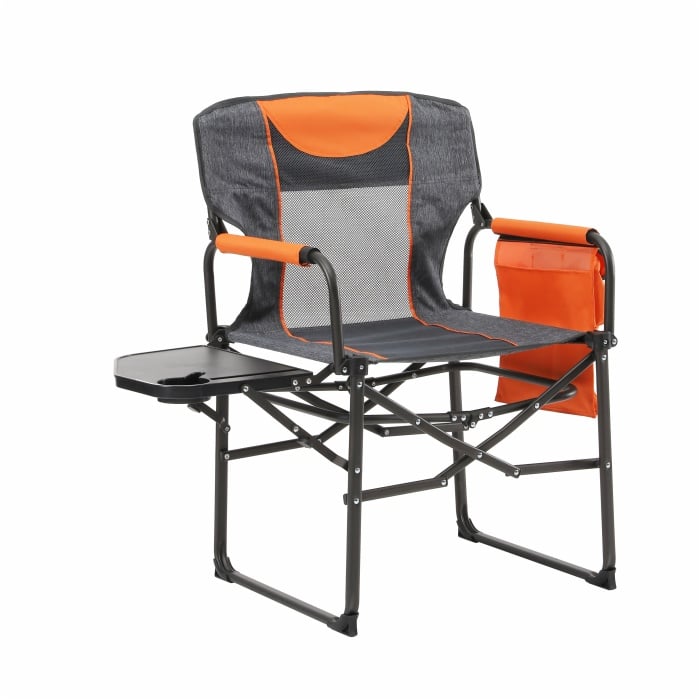 Outdoor Popular Style Traveling Camping Chairs Ultralight Foldable Camping Director Chairs with Side Table Pocket Handle